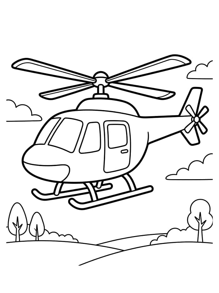 Ein Hubschrauber ausmalbilder
