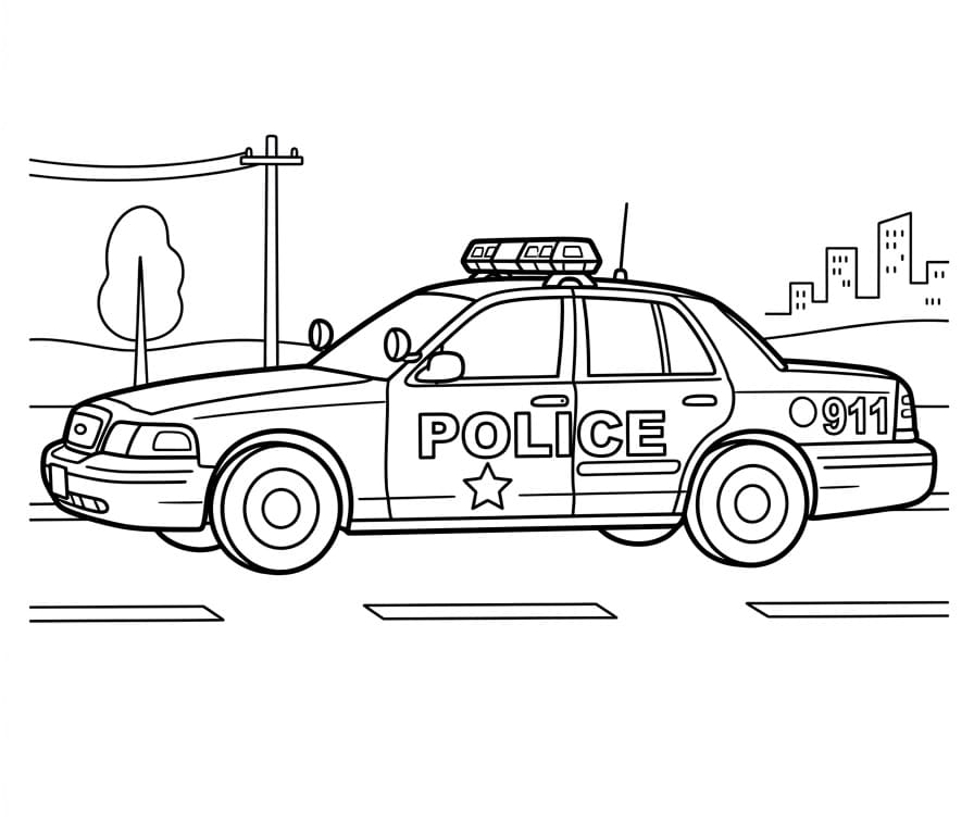 Ein Polizeiauto ausmalbilder