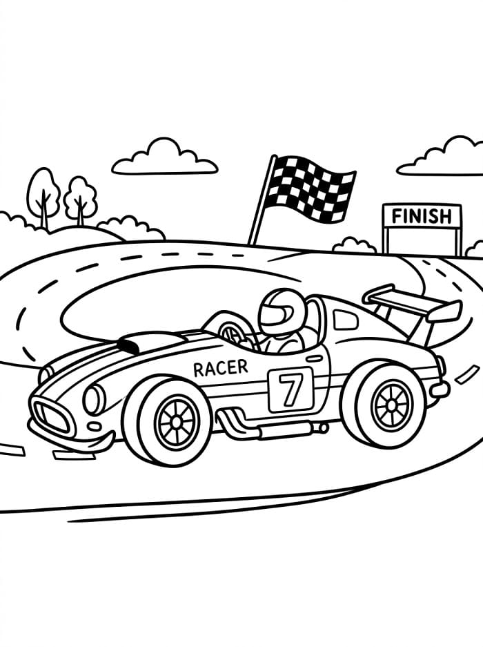 Ein Rennwagen ausmalbilder