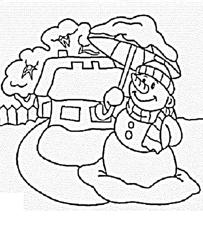 Ein Schneemann ausmalbilder