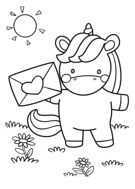 Ein Süßes Einhorn ausmalbilder