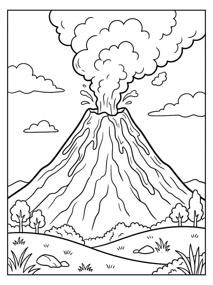 Ein Vulkan ausmalbilder