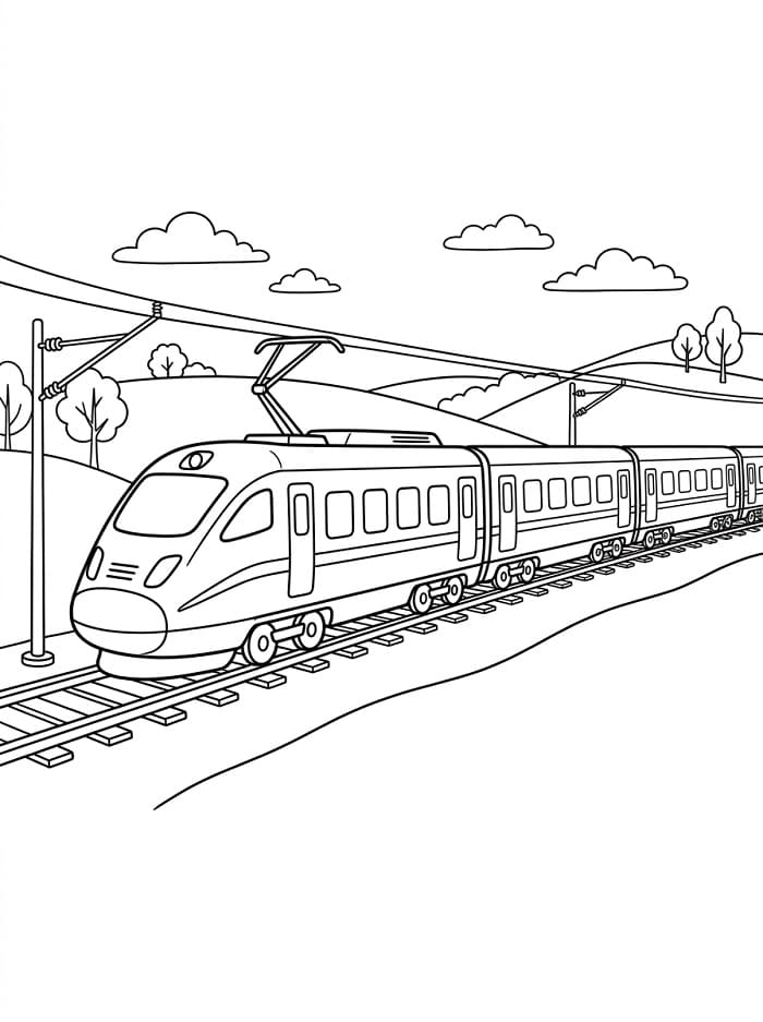 Ein Zug ausmalbilder