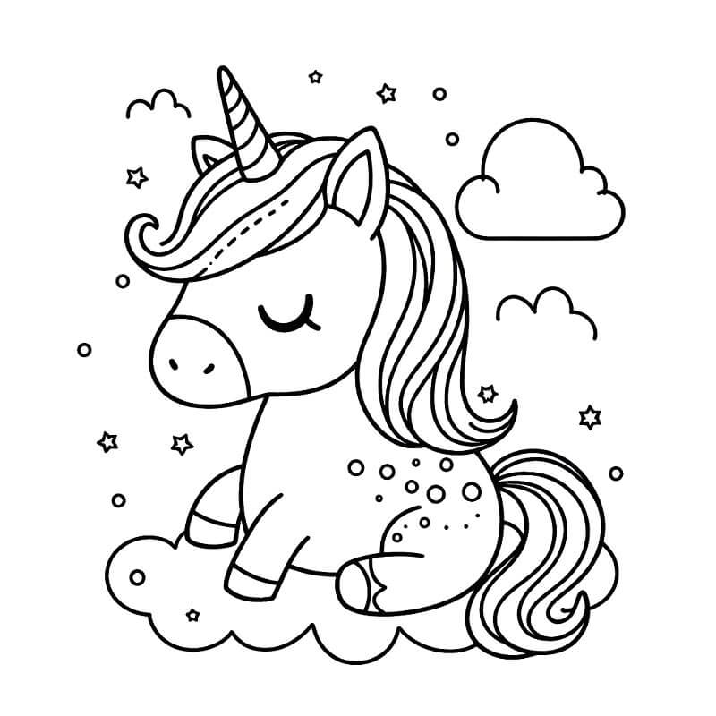 Ein kleines Einhorn ausmalbilder