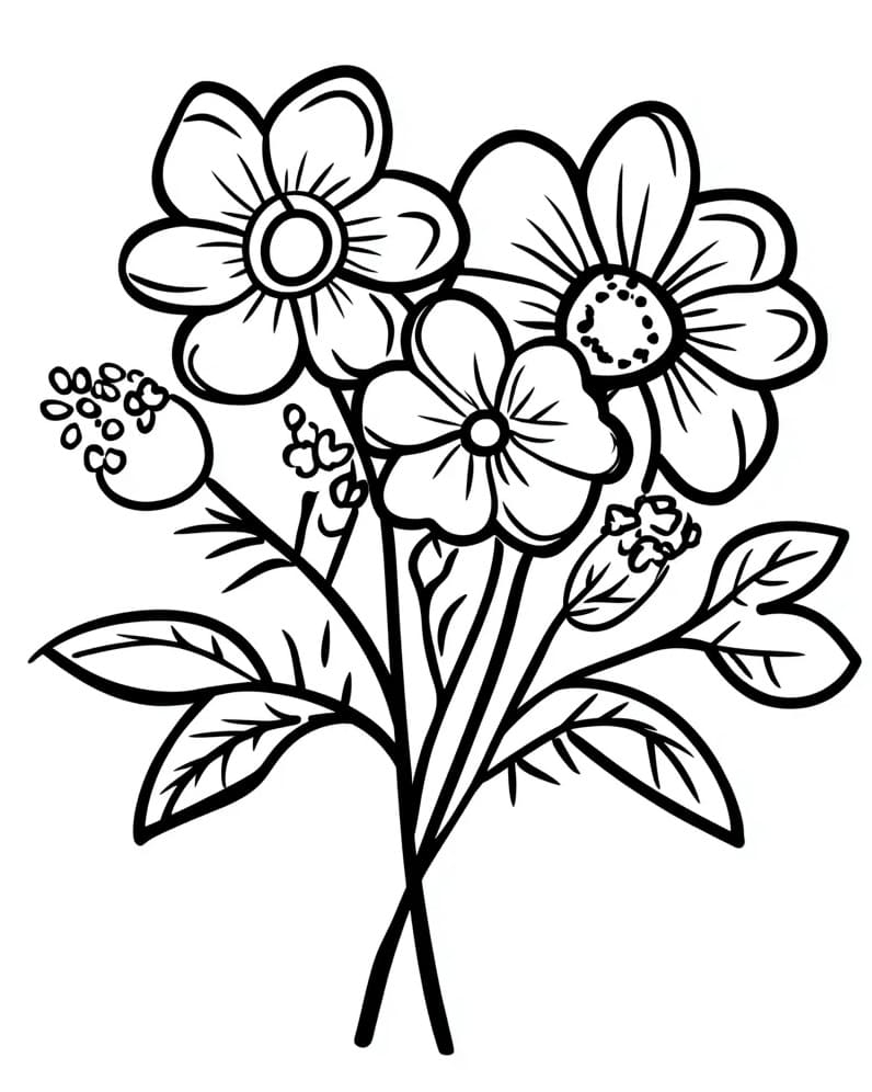 Ein schöner Blumenstrauß ausmalbilder
