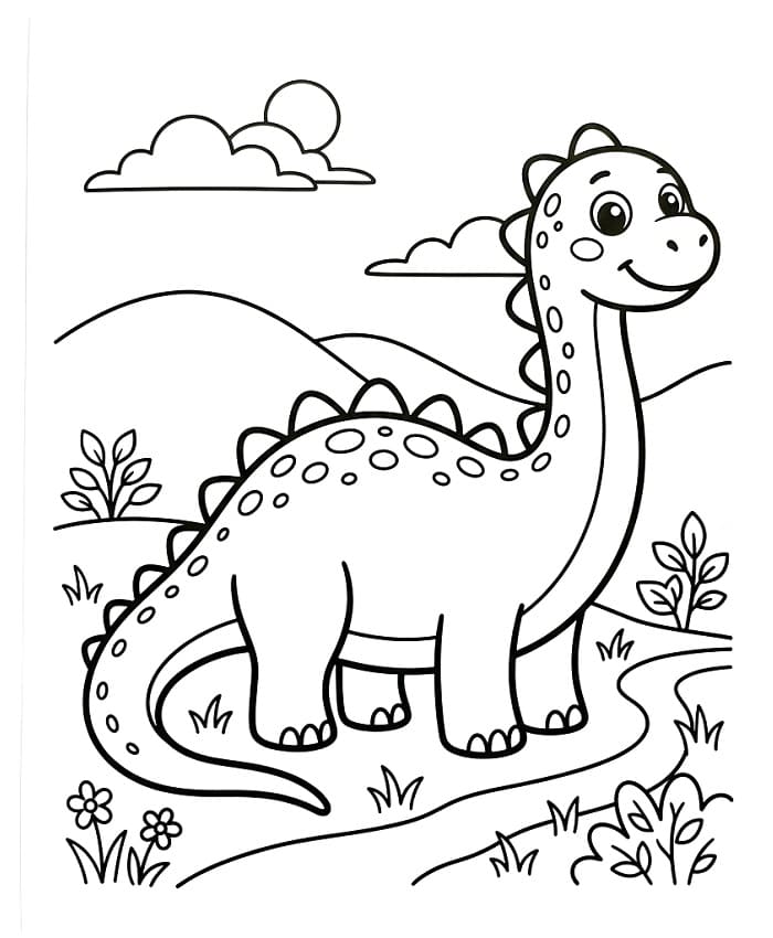 Ein süßer Dinosaurier ausmalbilder