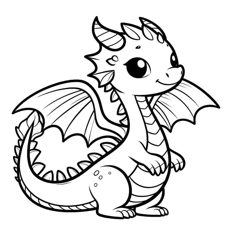 Ein süßer Drache ausmalbilder