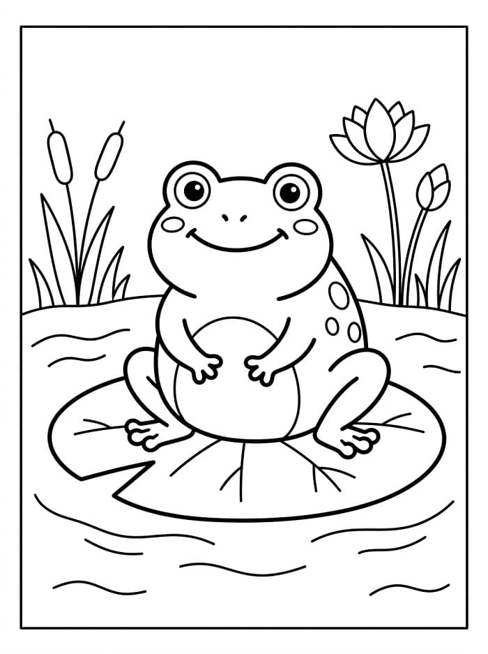 Ein süßer Frosch ausmalbilder