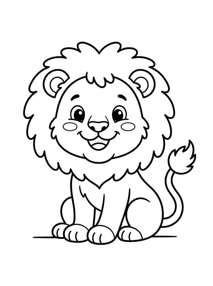 Ein süßer Löwe ausmalbilder