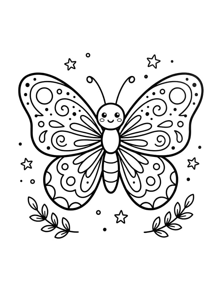 Ein süßer Schmetterling ausmalbilder