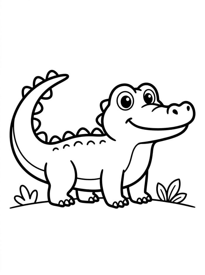 Ein süßes Krokodil ausmalbilder