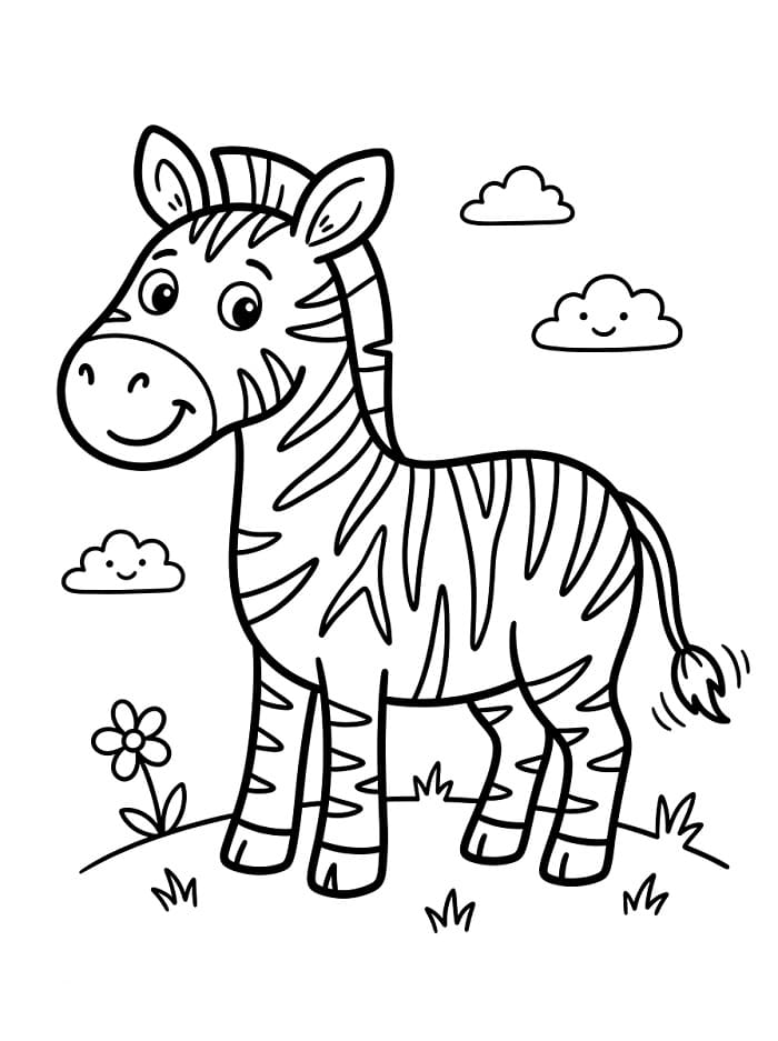 Ein süßes Zebra ausmalbilder