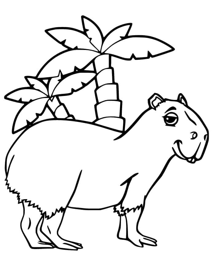 Ein wildes Capybara ausmalbilder