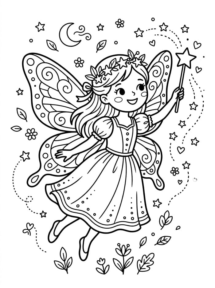 Eine Fee ausmalbilder