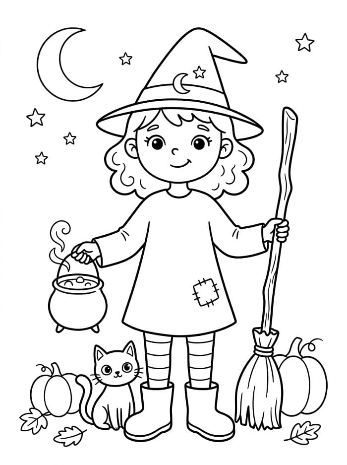 Eine Hexe ausmalbilder