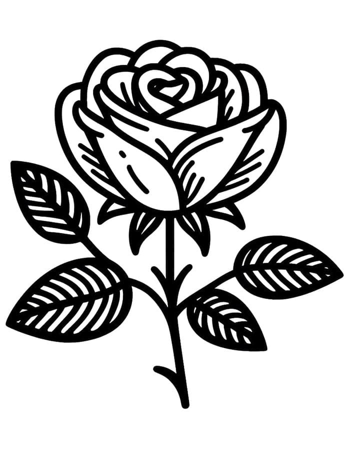 Eine Rosenblume ausmalbilder