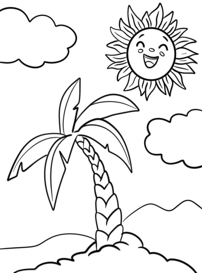 Eine schöne Palme ausmalbilder