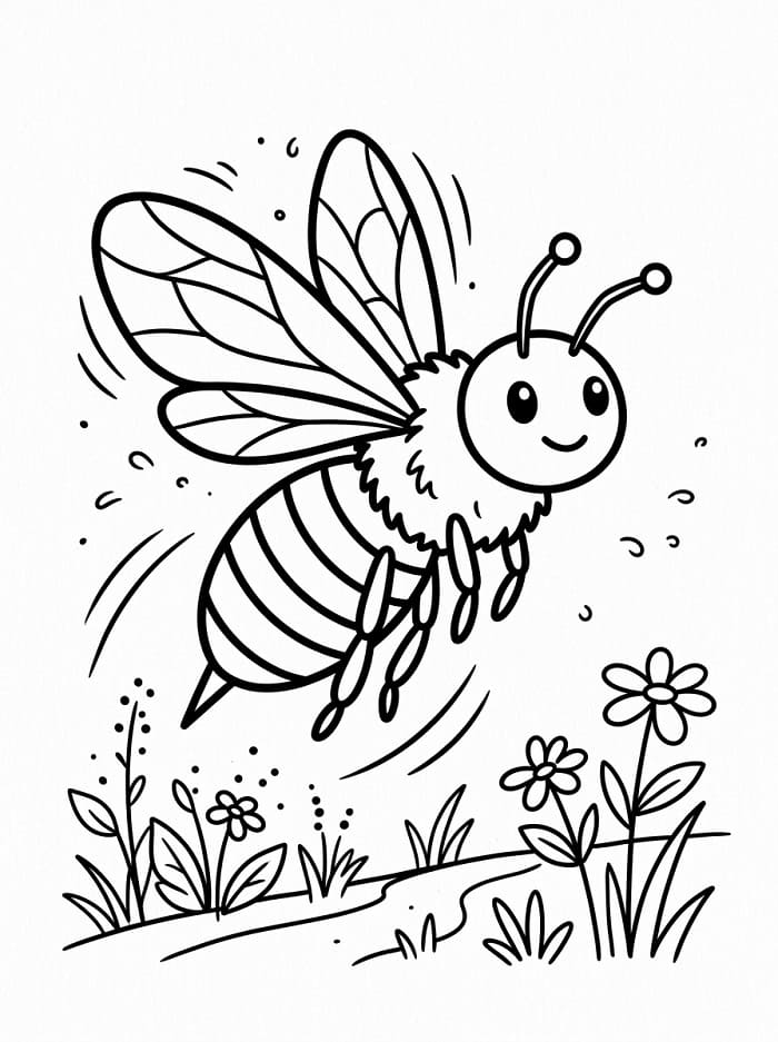 Eine süße Biene ausmalbilder