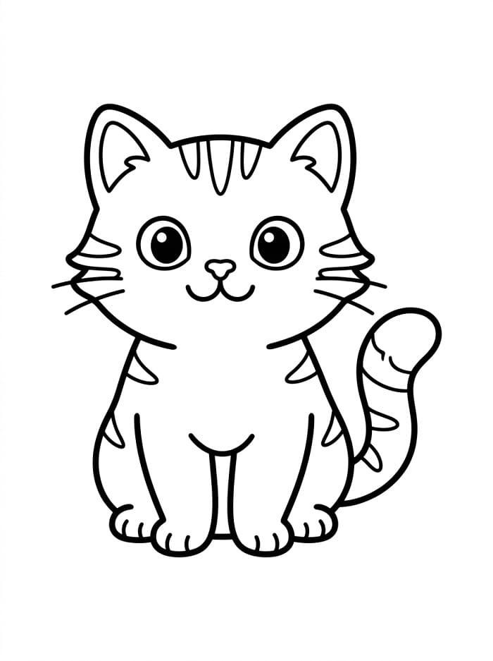 Eine süße Katze ausmalbilder