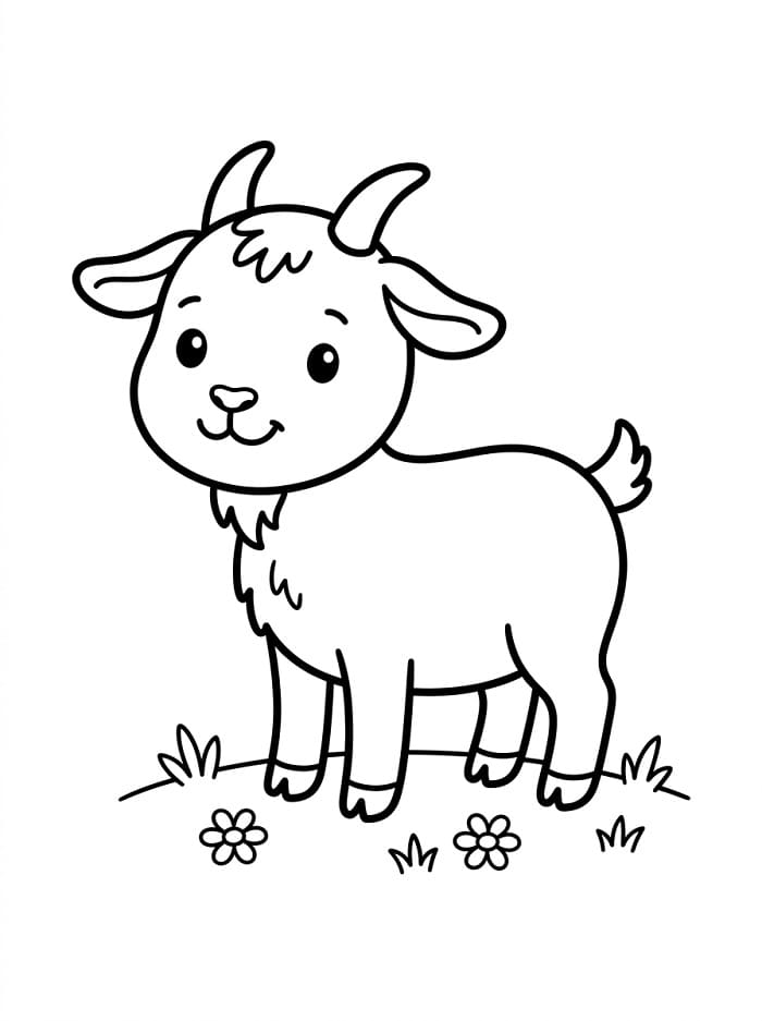 Eine süße Ziege ausmalbilder