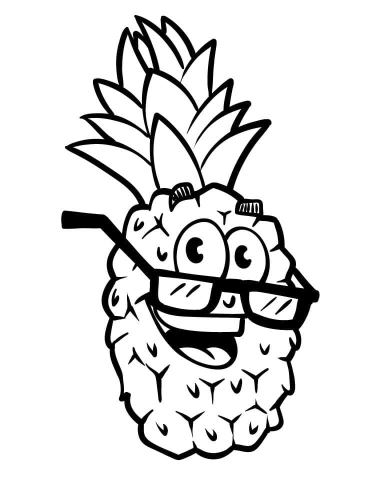 Einfache Ananas ausmalbilder