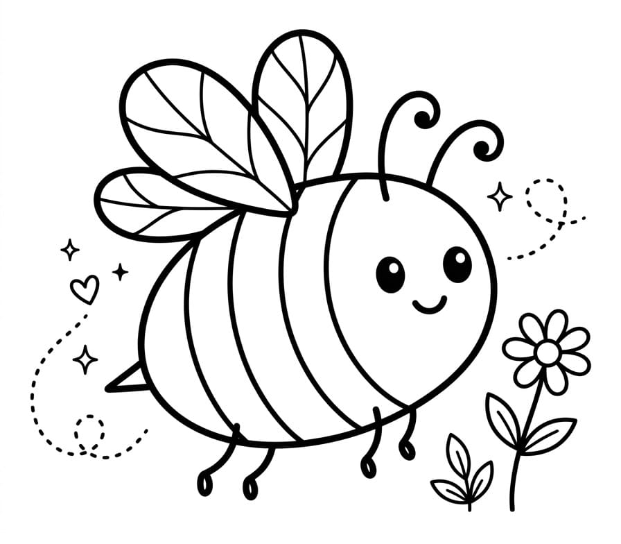 Einfache Biene ausmalbilder