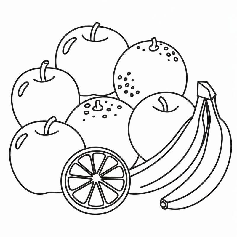 Einfache Früchte ausmalbilder