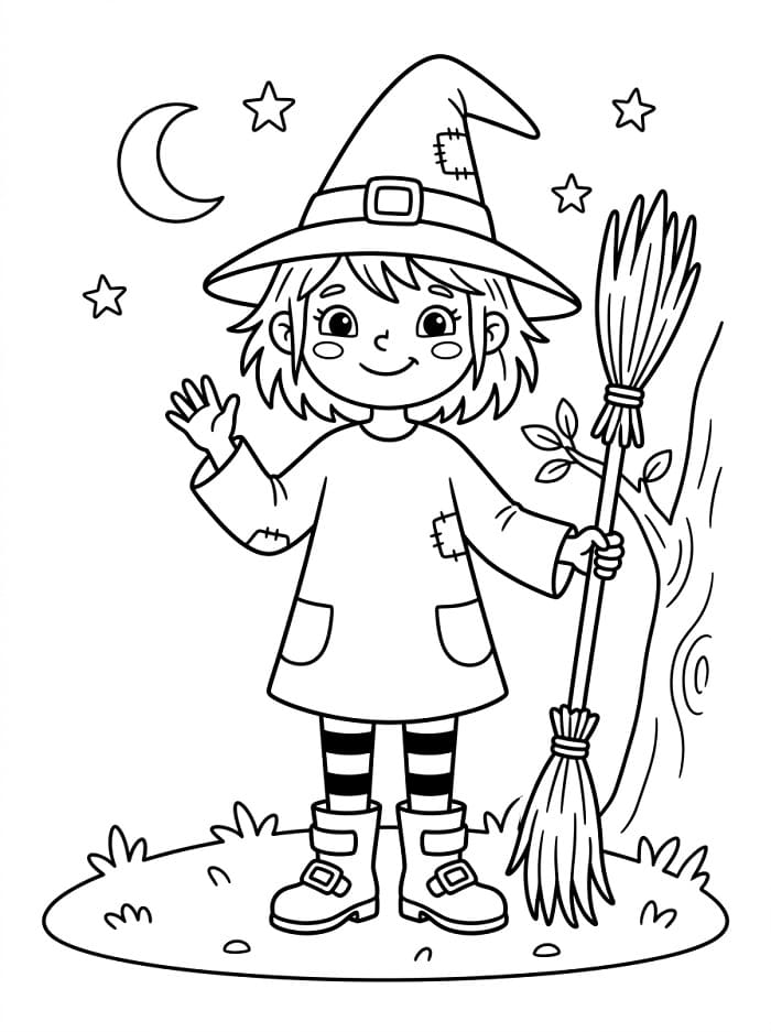 Einfache Hexe ausmalbilder