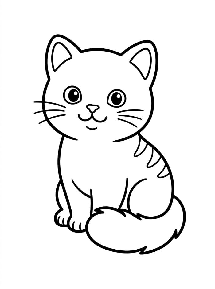 Einfache Katze ausmalbilder