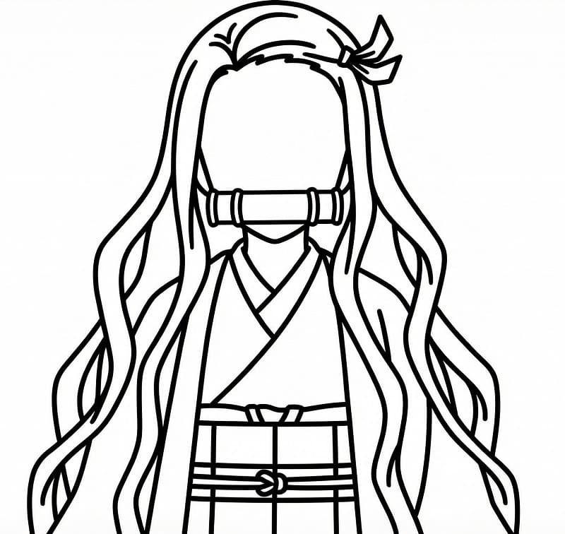 Einfache Nezuko ausmalbilder
