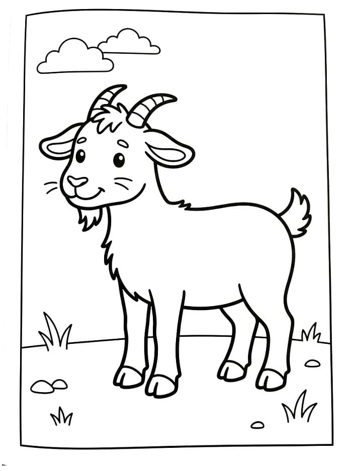 Einfache Ziege ausmalbilder
