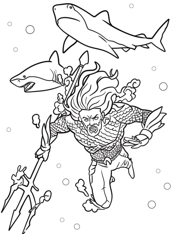 Einfacher Aquaman ausmalbilder