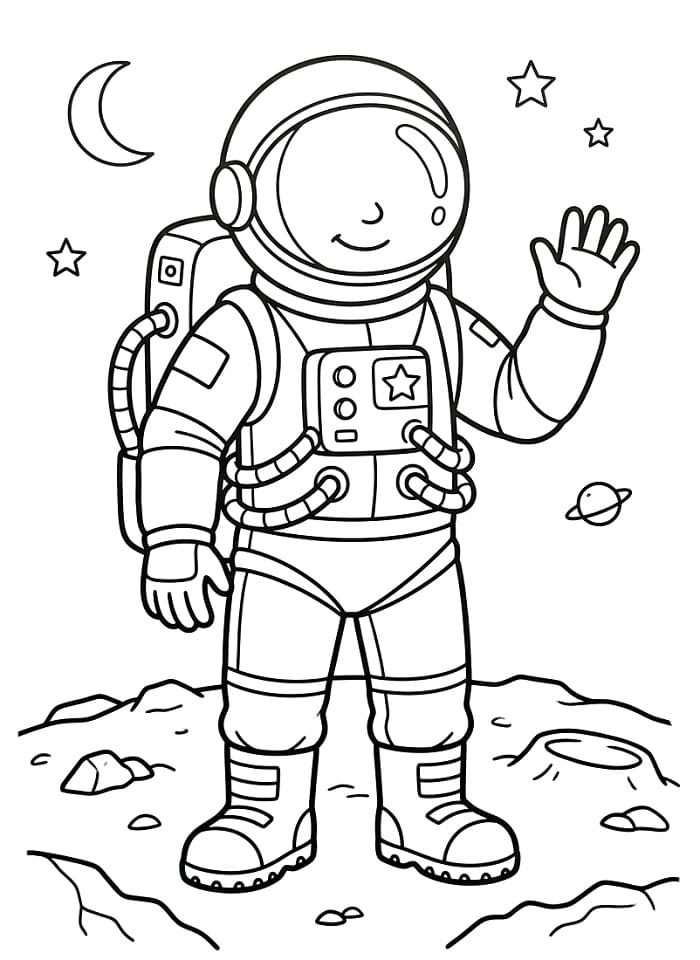 Einfacher Astronaut ausmalbilder