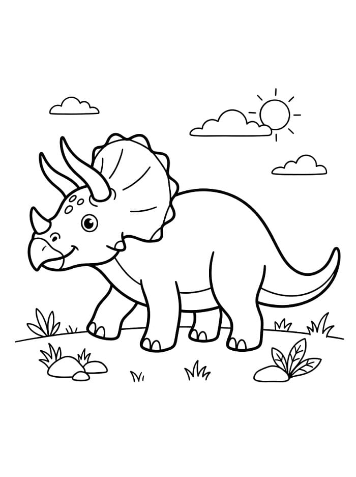 Einfacher Dinosaurier ausmalbilder