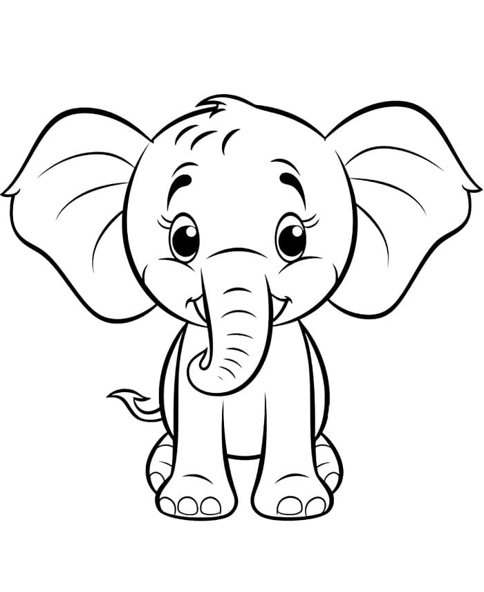 Einfacher Elefant ausmalbilder