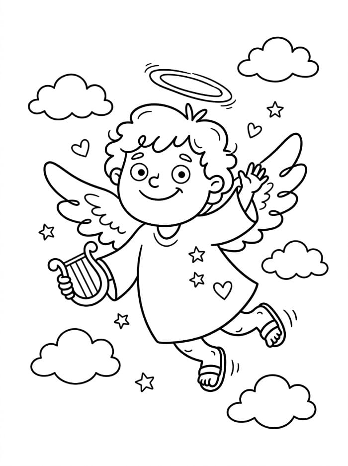 Einfacher Engel ausmalbilder