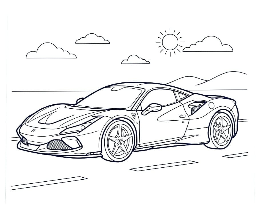 Einfacher Ferrari ausmalbilder