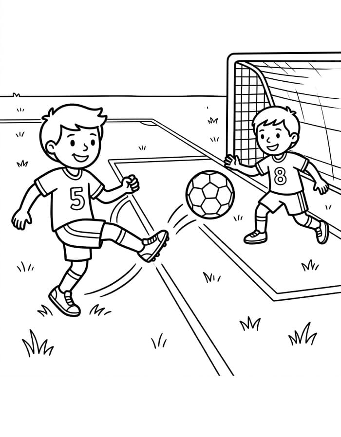 Einfacher Fußball ausmalbilder