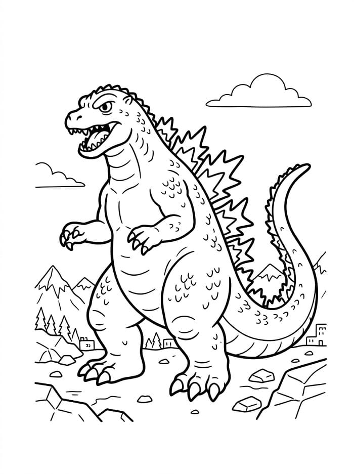 Einfacher Godzilla ausmalbilder