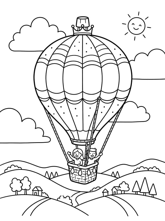 Heißluftballon ausmalbilder