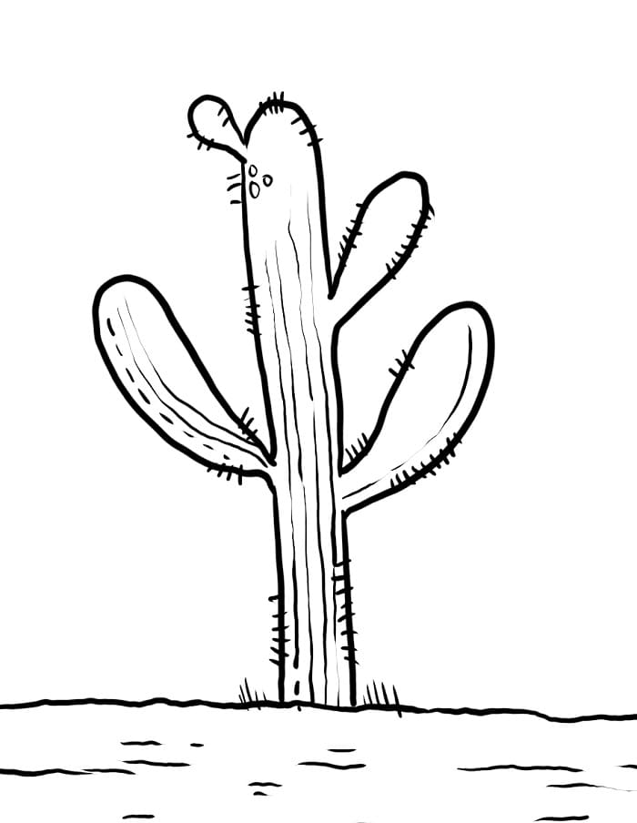 Einfacher Kaktus ausmalbilder