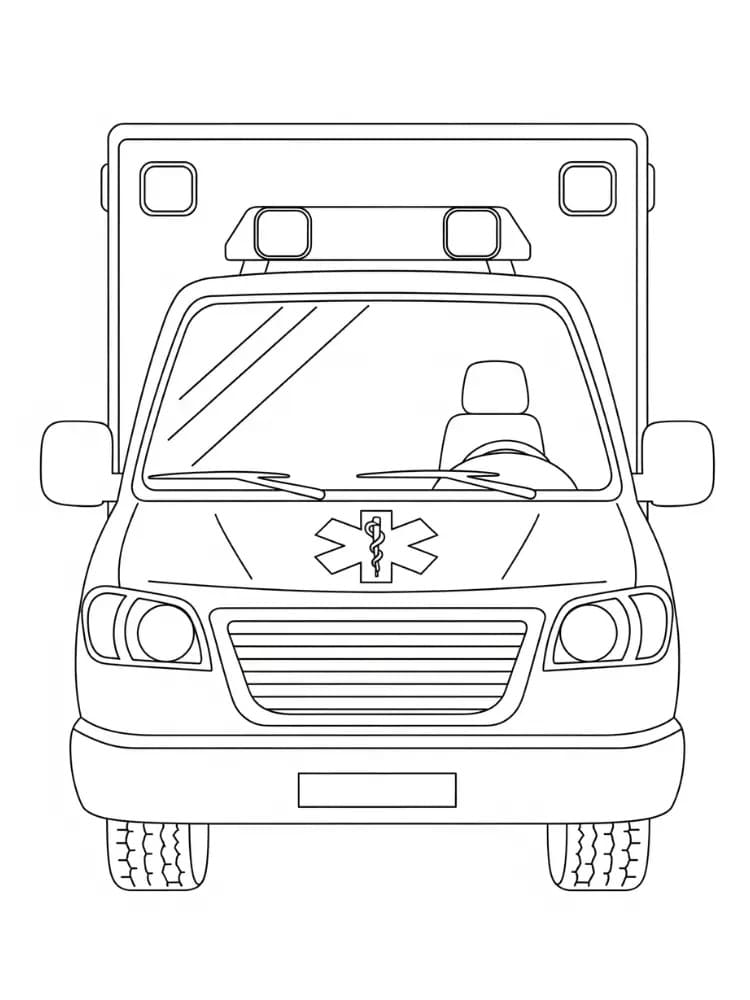 Einfacher Krankenwagen ausmalbilder