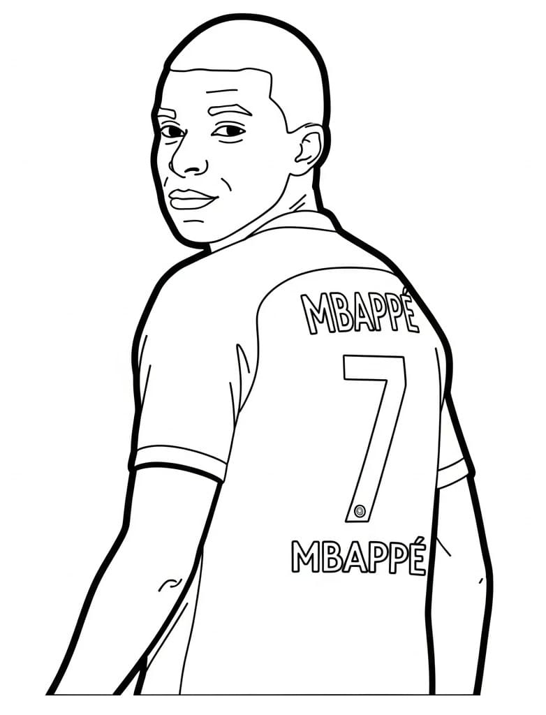 Einfacher Kylian Mbappé ausmalbilder