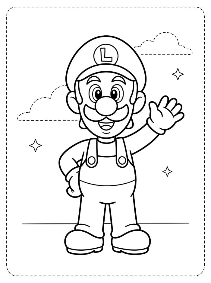 Einfacher Luigi ausmalbilder