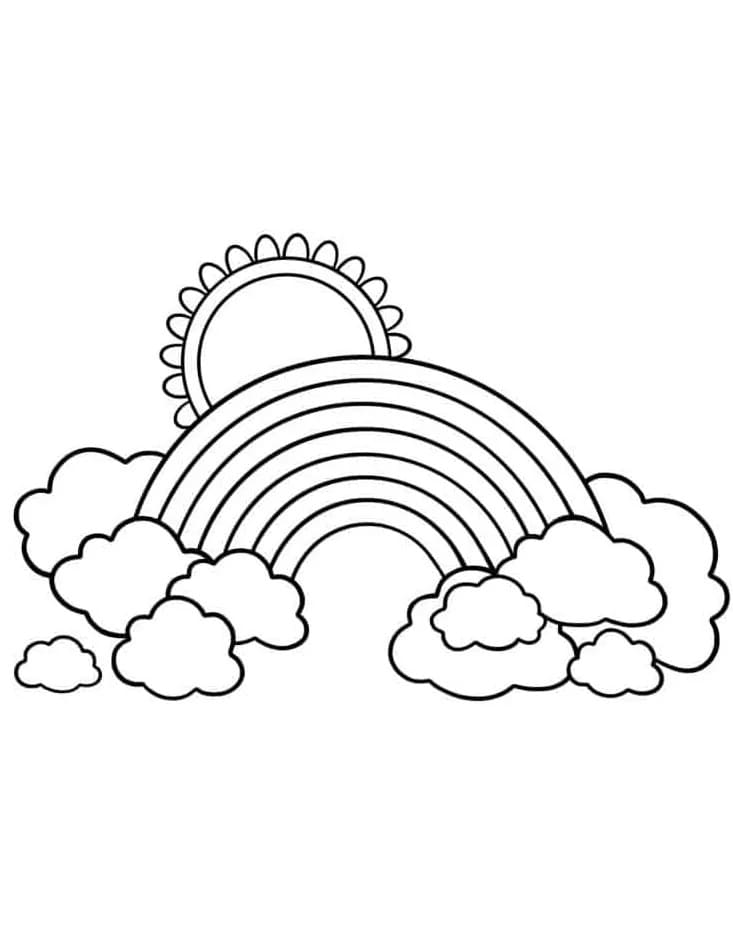 Einfacher Regenbogen ausmalbilder