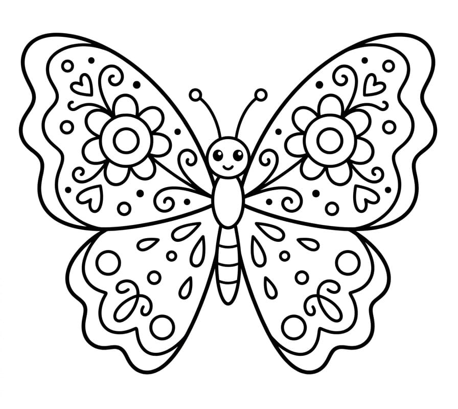 Einfacher Schmetterling ausmalbilder