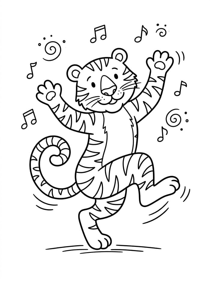 Einfacher Tiger ausmalbilder