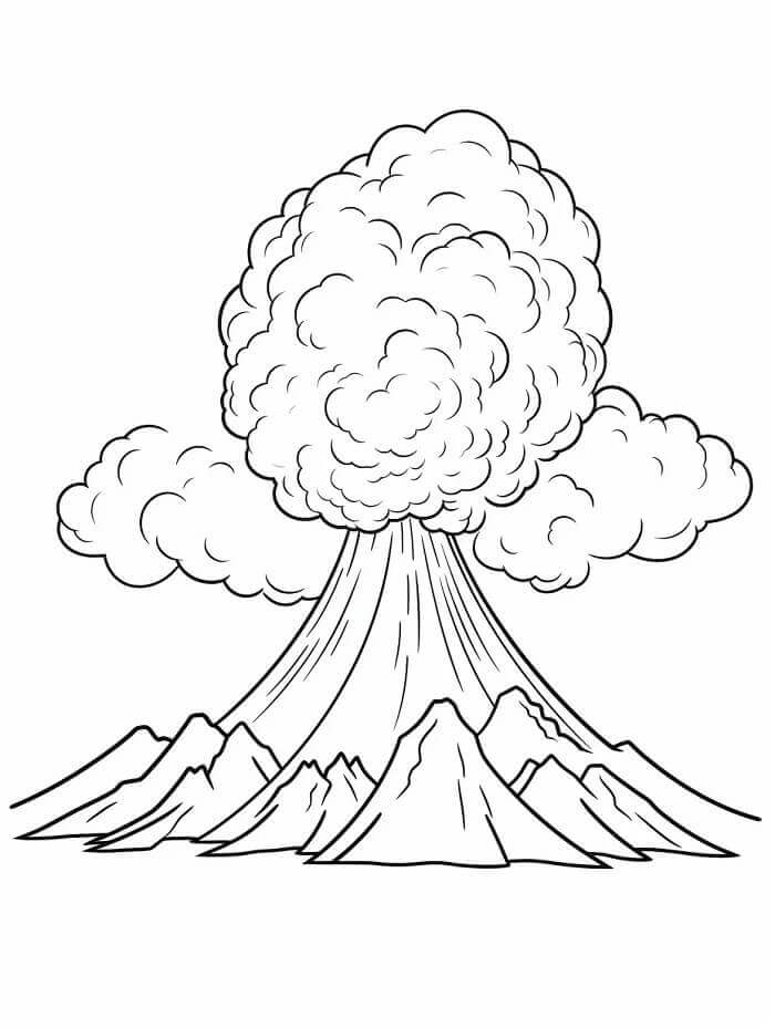 Einfacher Vulkan ausmalbilder