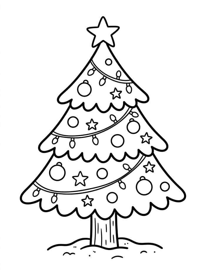 Einfacher Weihnachtsbaum ausmalbilder