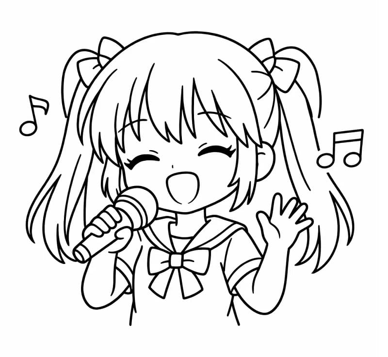 Einfaches Anime-Mädchen ausmalbilder